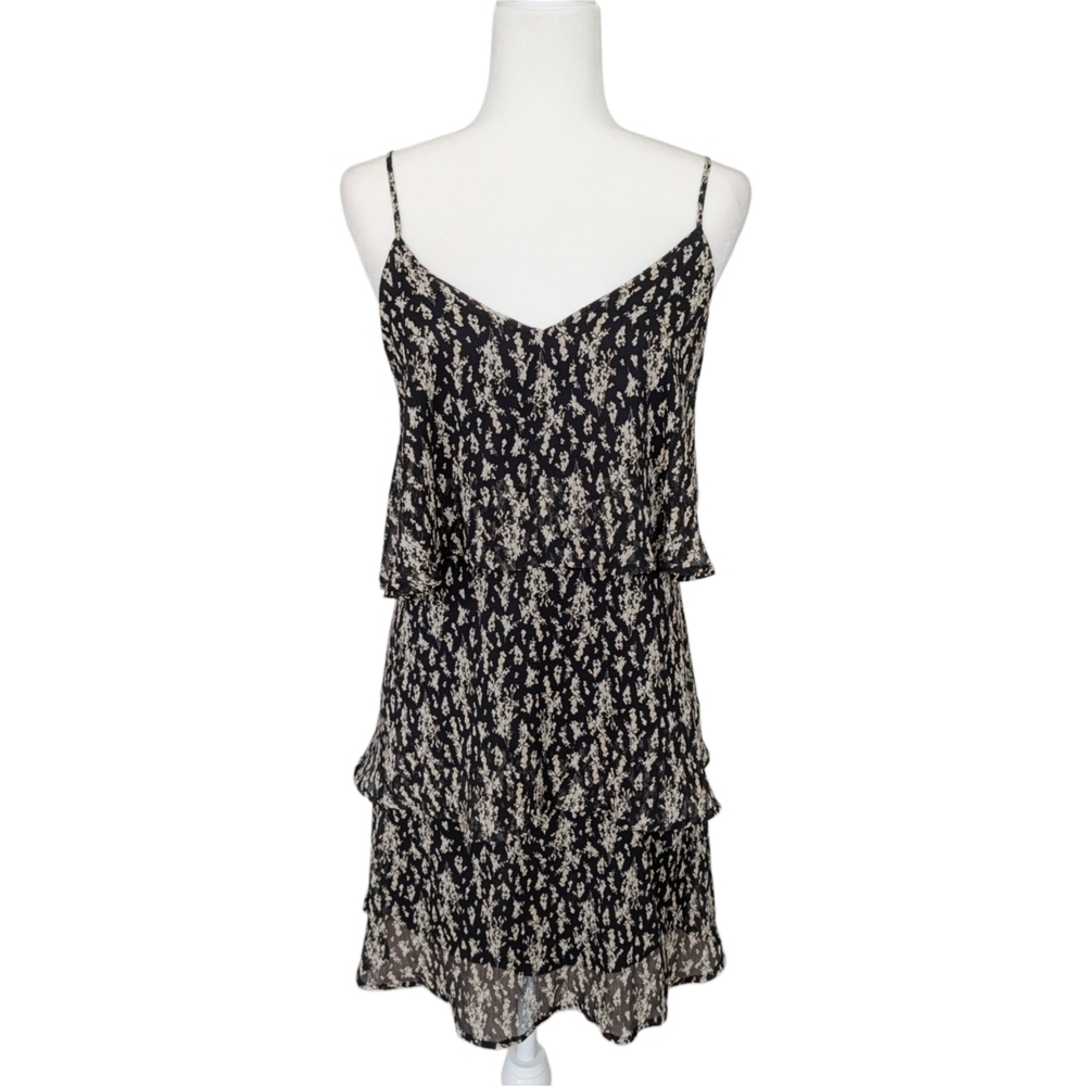 Terri Leigh's Gilli Black Mix White Floral Presley Mini Dress NWT Size Large